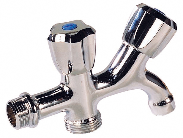 Robinet double-2 têtes M15/21-M20/27