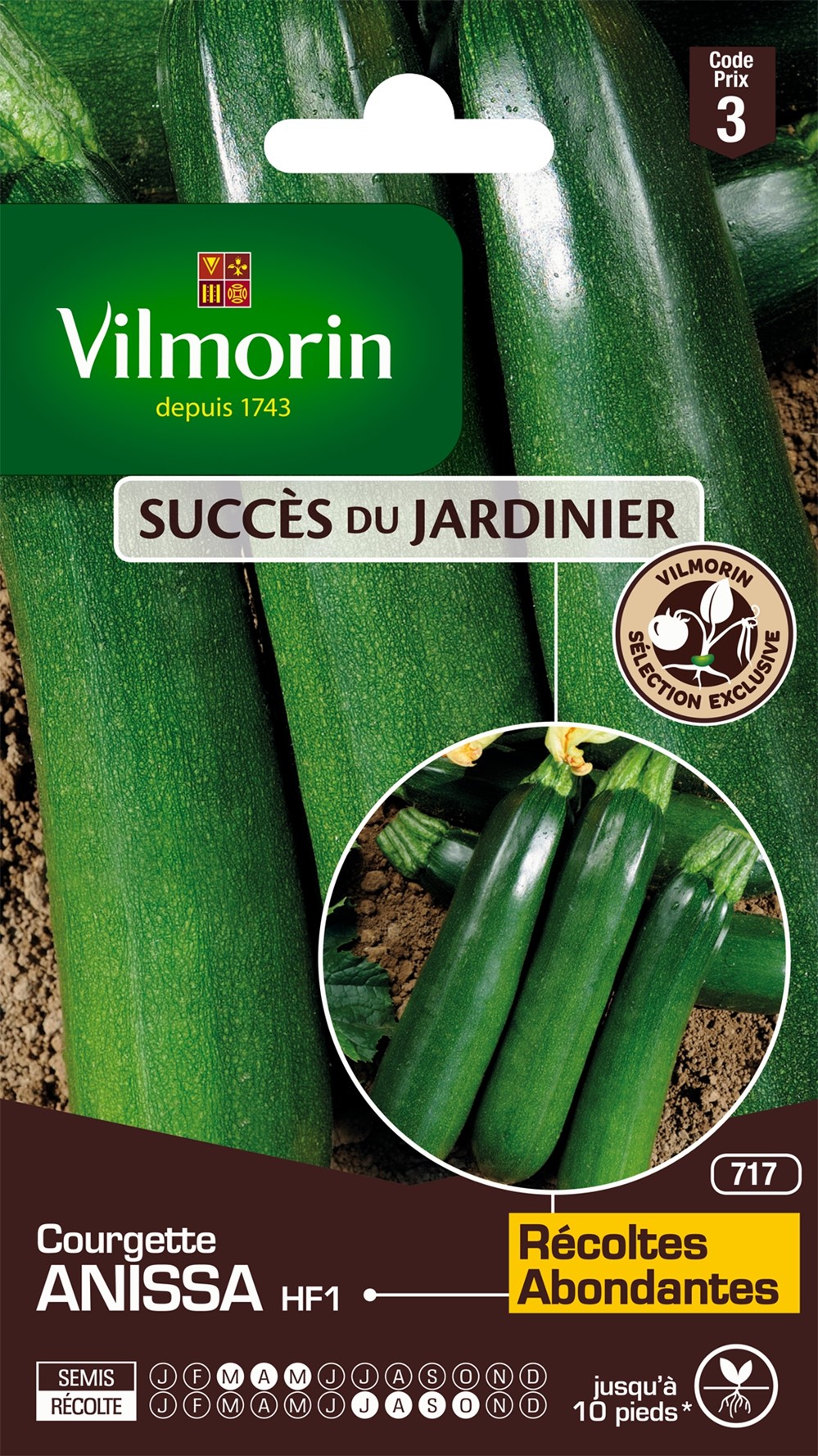 Graines Courgette Anissa HF1 - VILMORIN