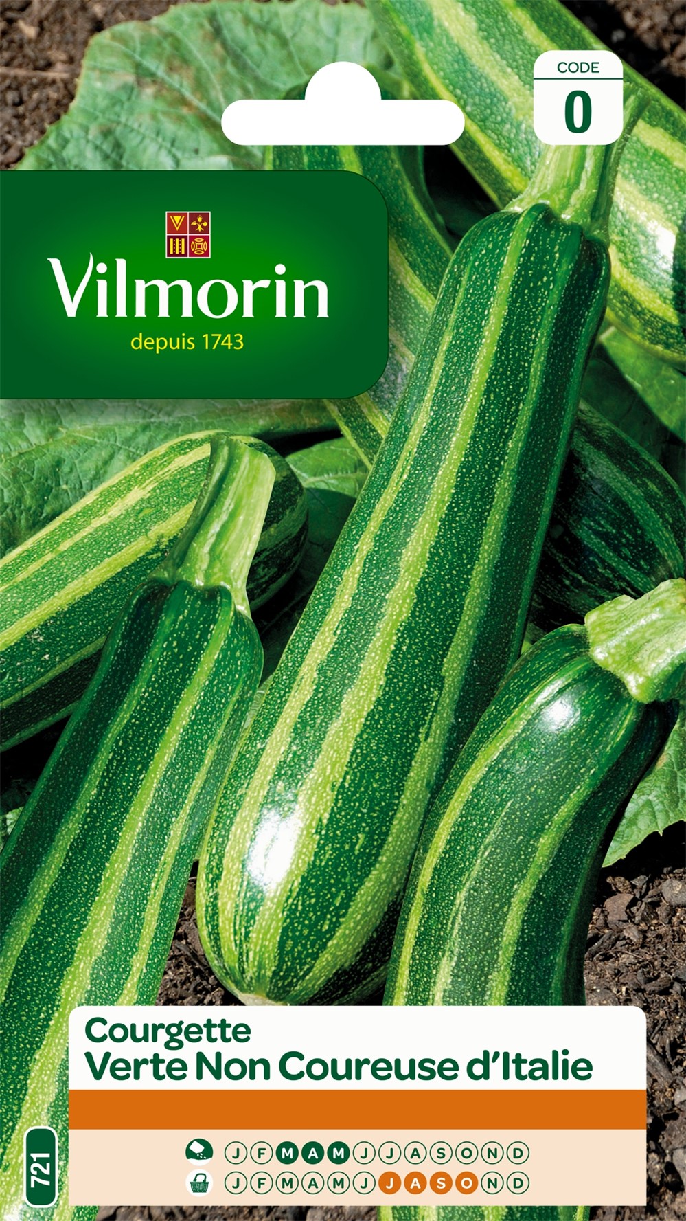 Graines Courgette Verte Non Coureuse d'Italie - VILMORIN