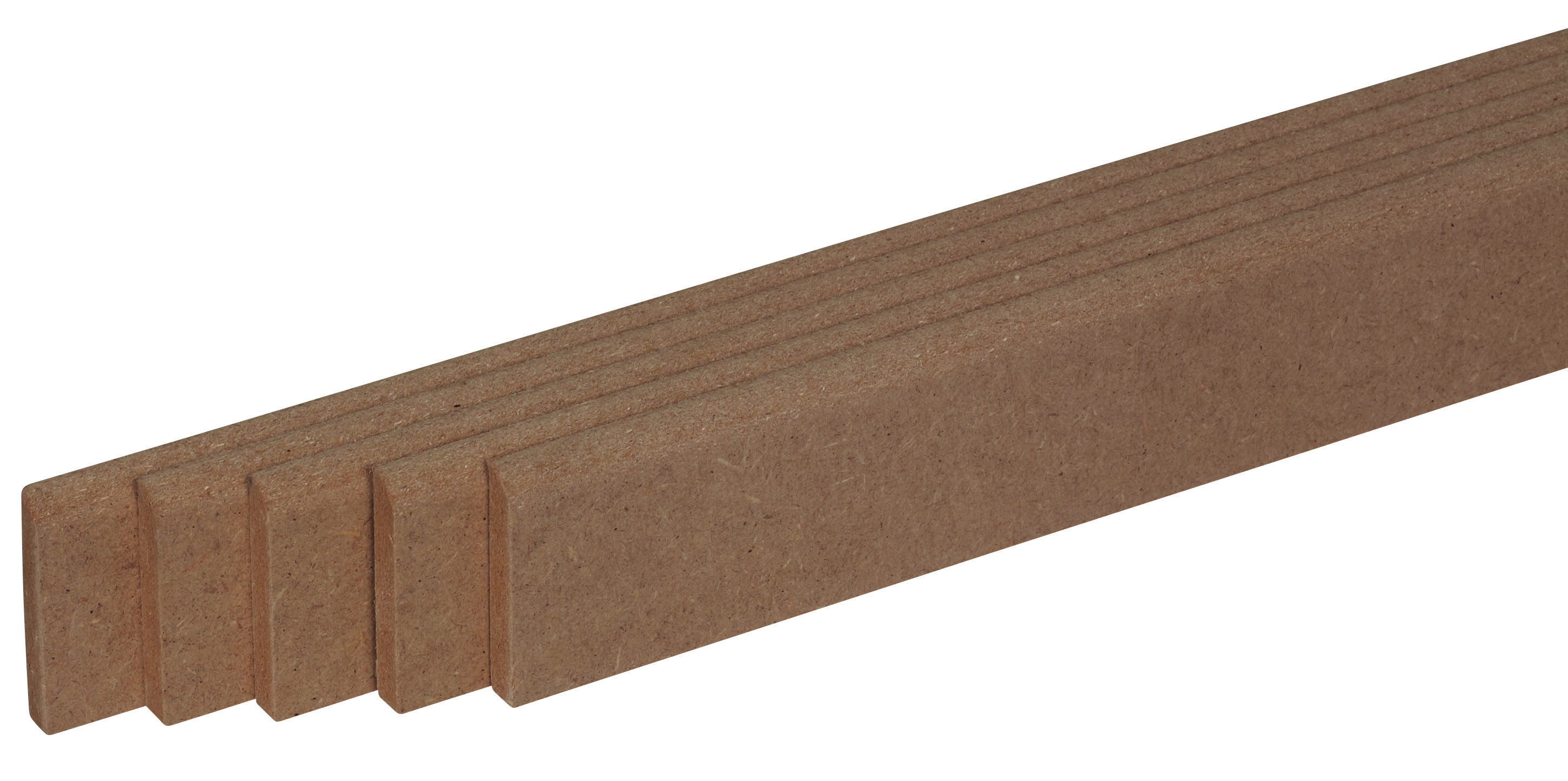 Lot de 5 plinthes bord droit mdf brut 