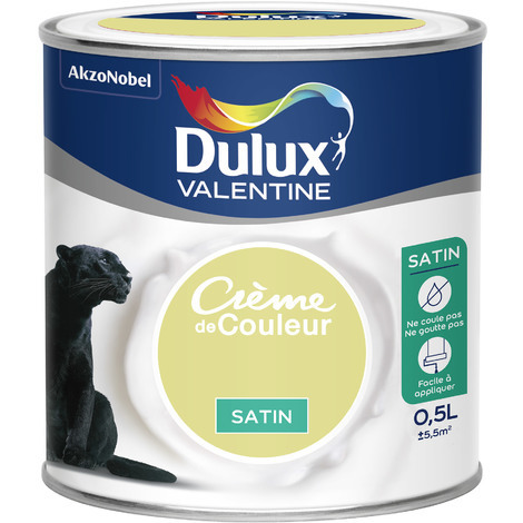 Peinture intérieure Crème de couleur satin Vert Frisson 0,5L - DULUX VALENTINE