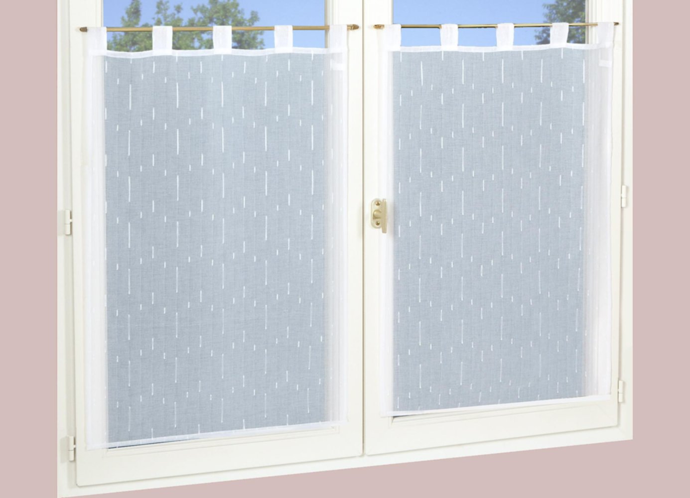 Paire de vitrages Etamine blanc 60x120cm