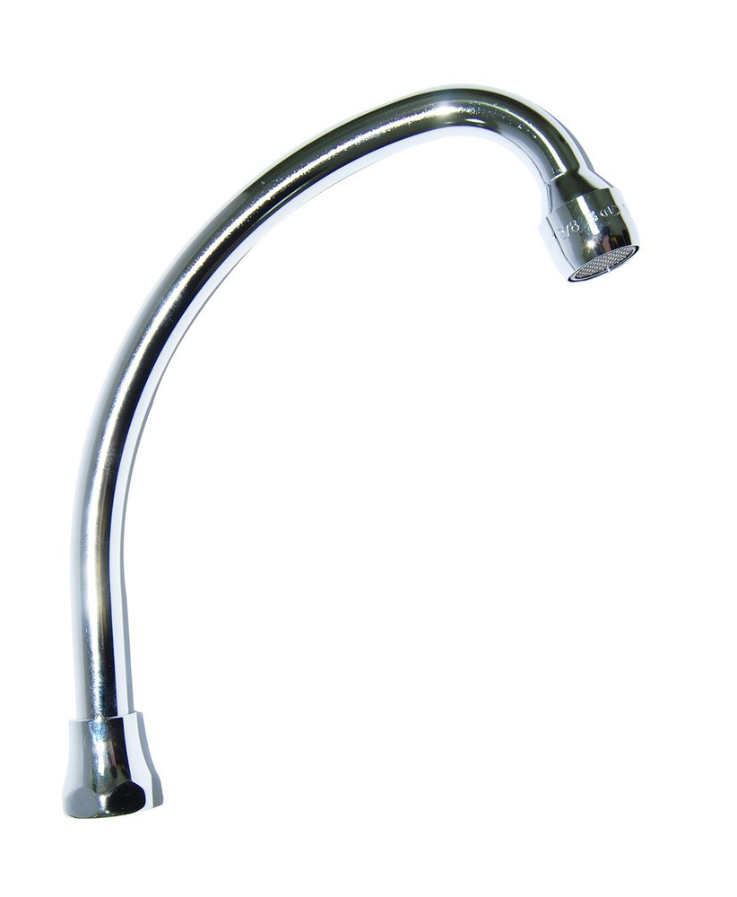 Bec robinet col cygne chromé femelle 20x27 L.200mm - 1179151 - BOUTTE