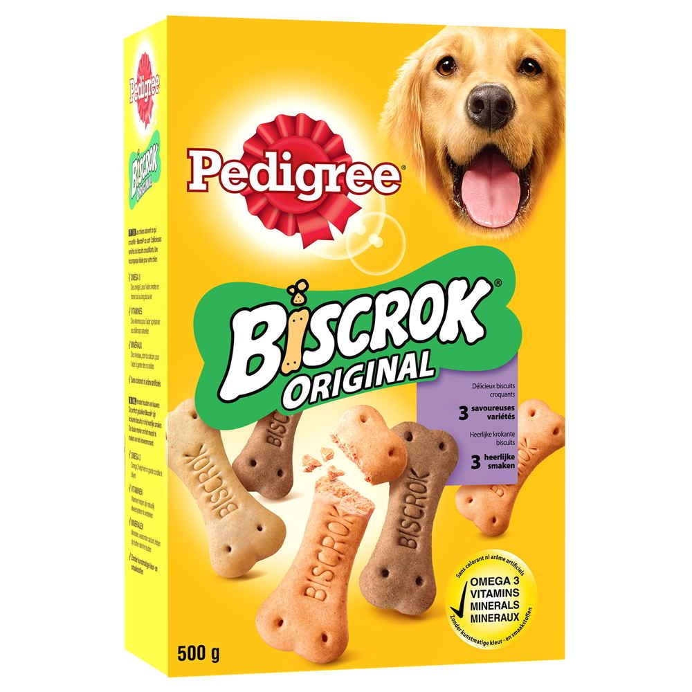 Friandises Biscrok Original de 3 Variétés de Viandes pour Chien - 500g - PEDIGREE