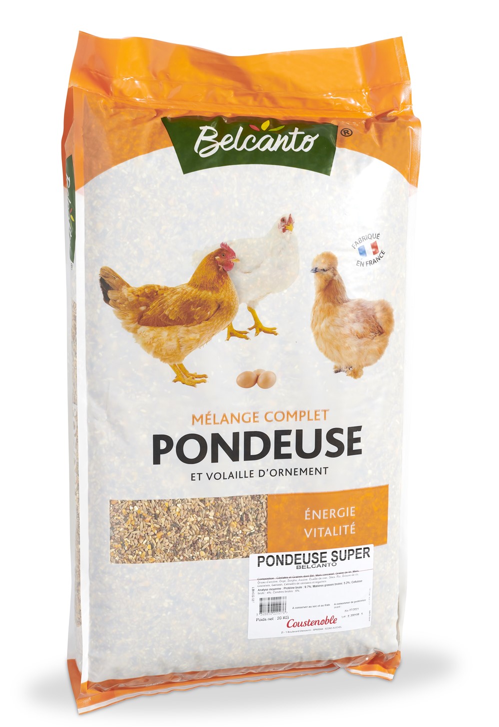 Mélange complet de graines Poule Pondeuse Super 20kg - BELCANTO