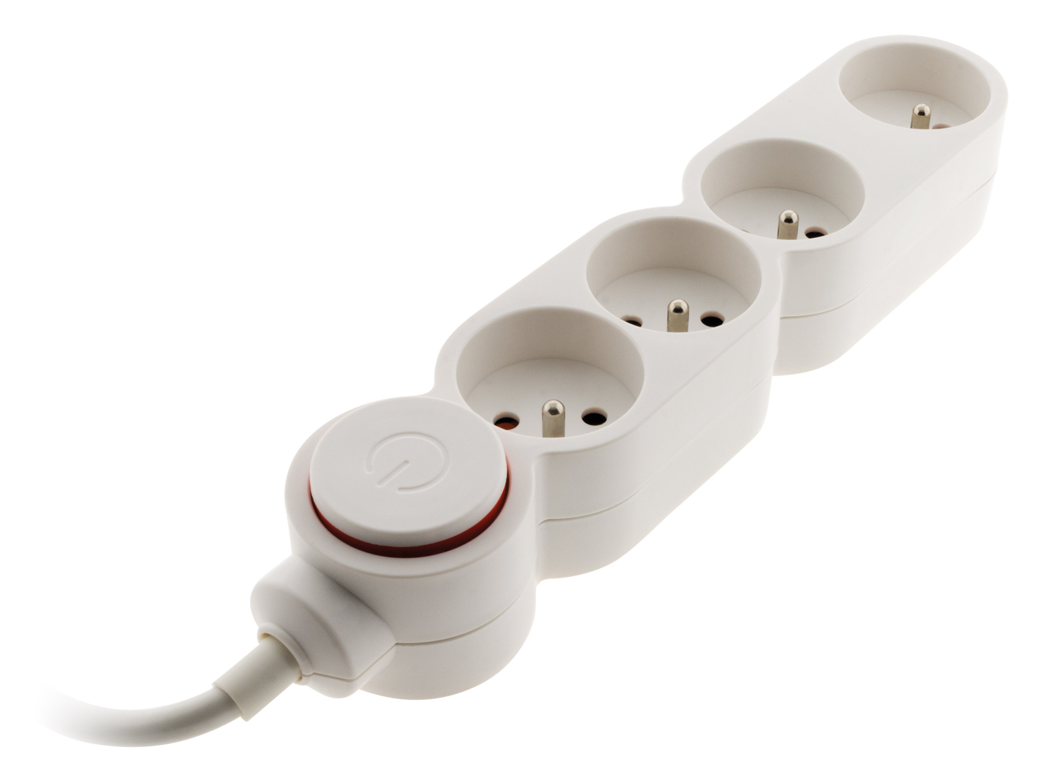 Multiprise 4 prises Home + Fiche Extraplate Blanc - INOTECH