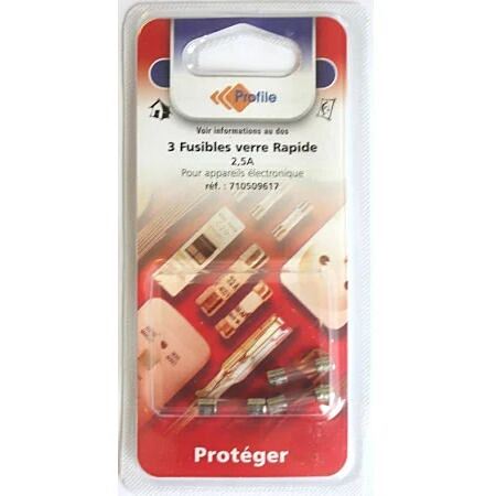 FUSIBLE VERRE 2.5A 5X20 X3