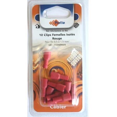 CLIPS FEMELLE ISOLEES ROUGE X10	
