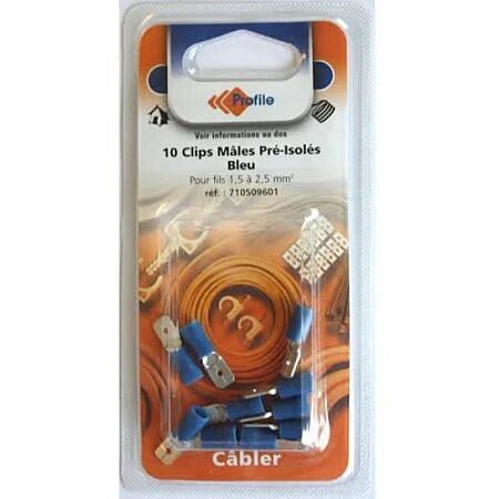 CLIPS MALE PRE ISOLE BLEU X10