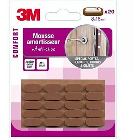 Mousse amortisseur adhésif 8x16mm marron - 3M