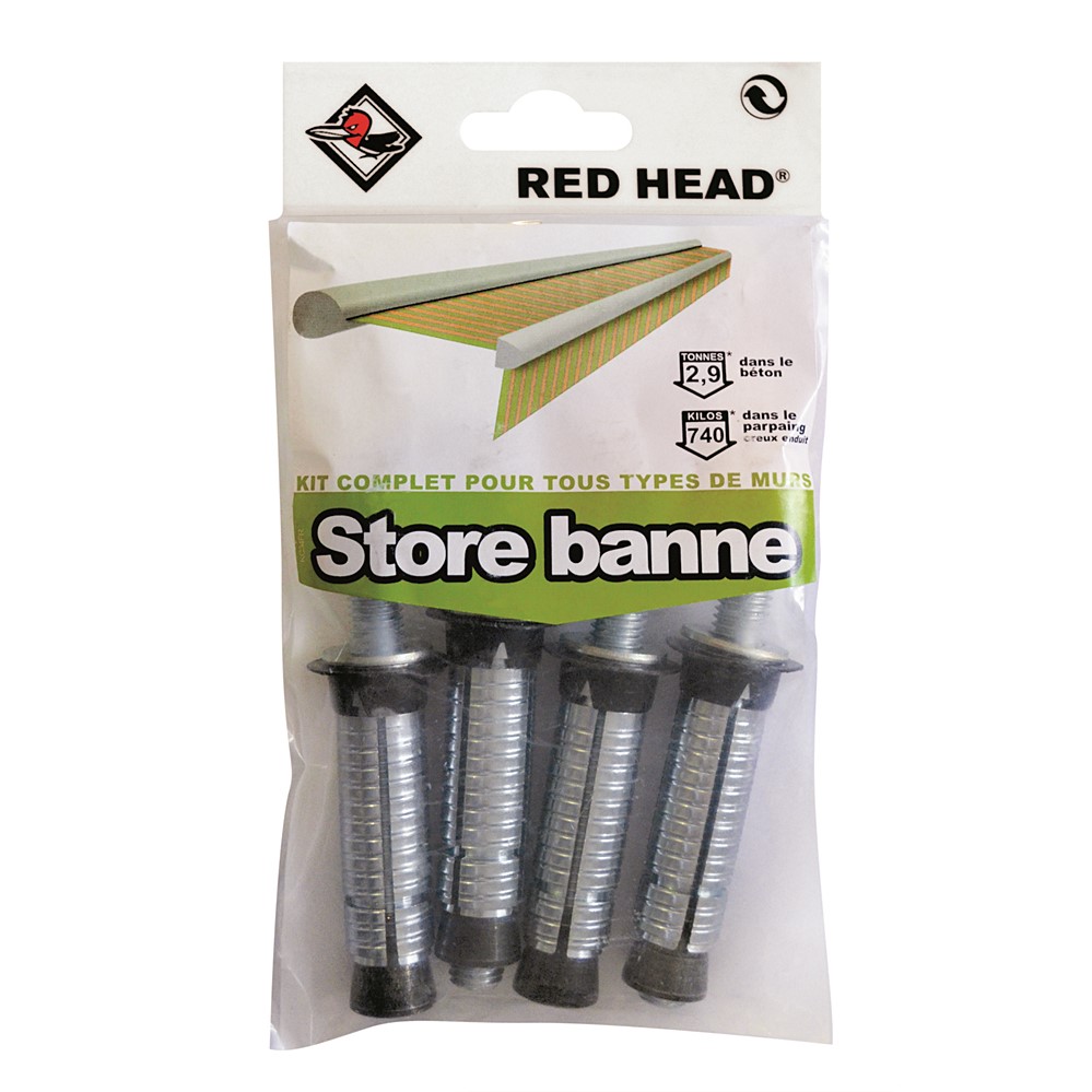 Kit cheville pour installation de store banne - RED HEAD