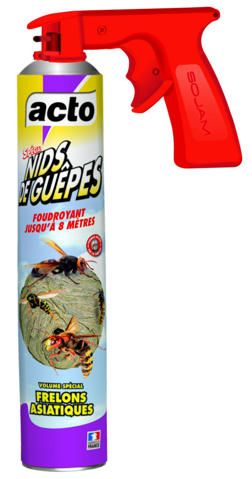 Aérosol nids guêpes avec accessoires
