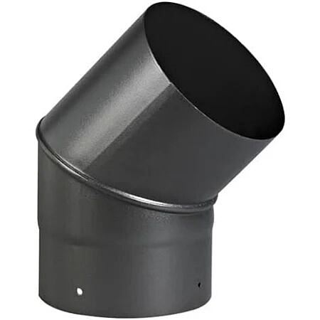 Coude 45° sans pli Rigide Email Noir Mat Ø13,9cm