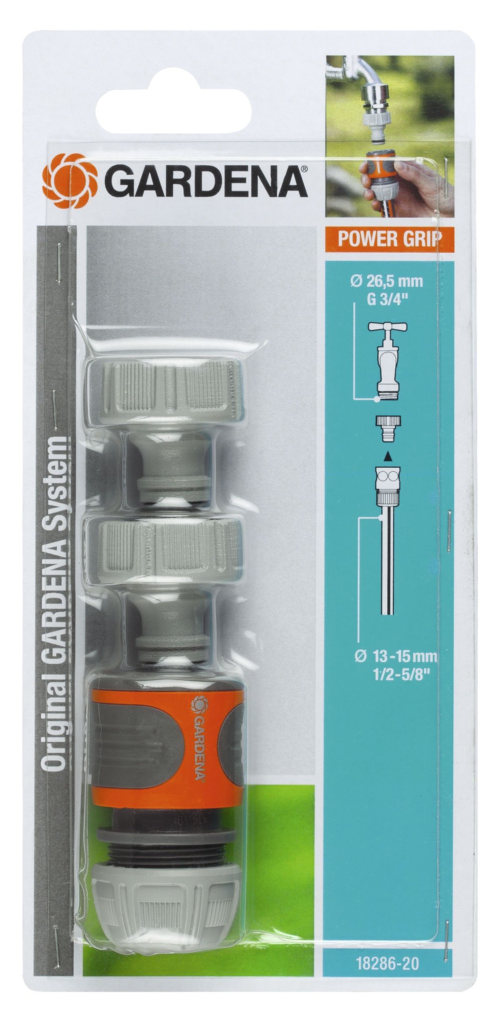 Kit de raccordement arrosage raccord rapide + nez de robinet - GARDENA