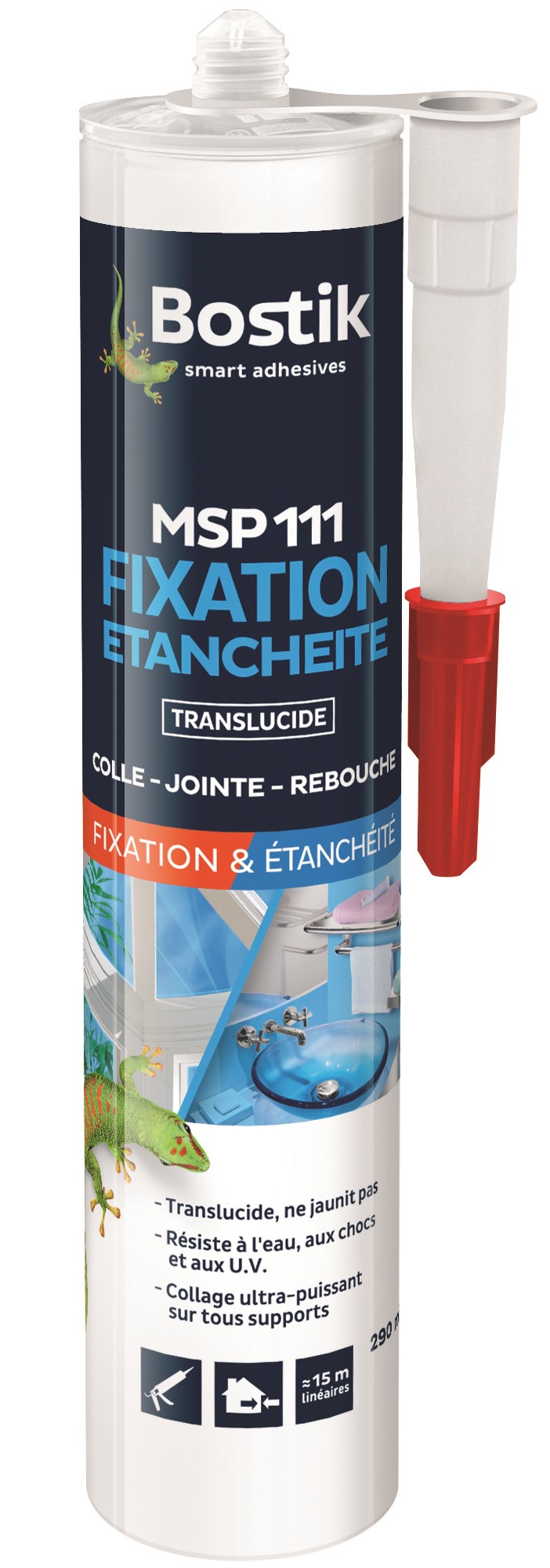 Fixation pro ms 111 - fixation et étanchéité transparent 290ml