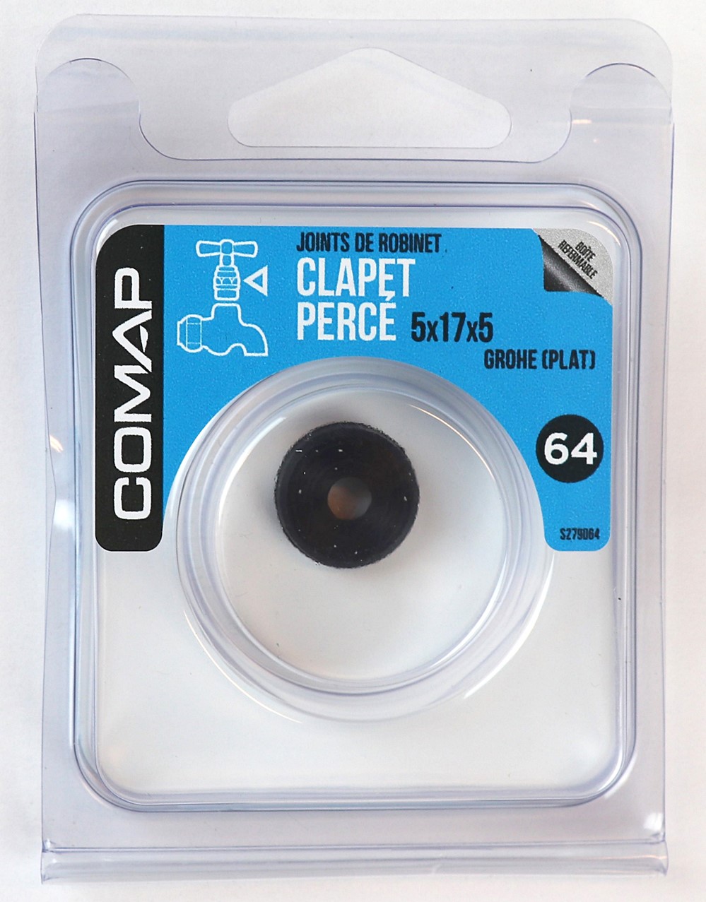 1 Clapet percé Grohë plat 4x16x4 - COMAP