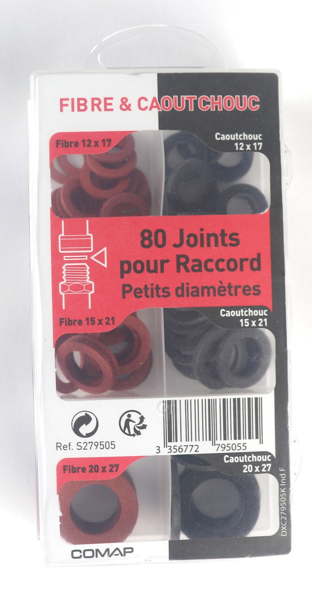 Coffret 80 joints fibre et caoutchouc - COMAP