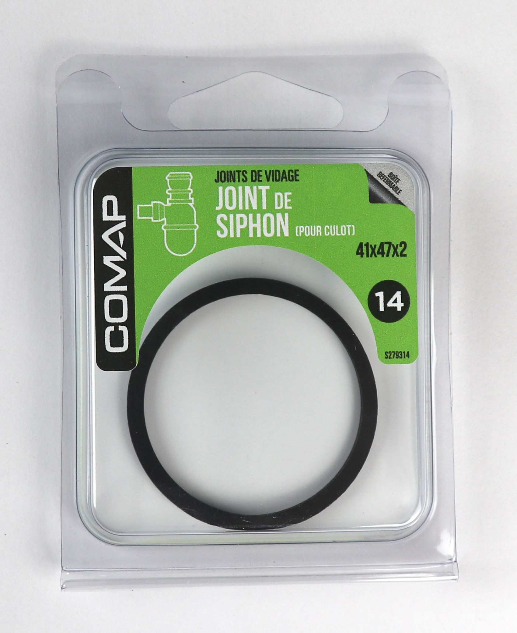 Joint caoutchouc pour culot siphon 41x47x2 - COMAP