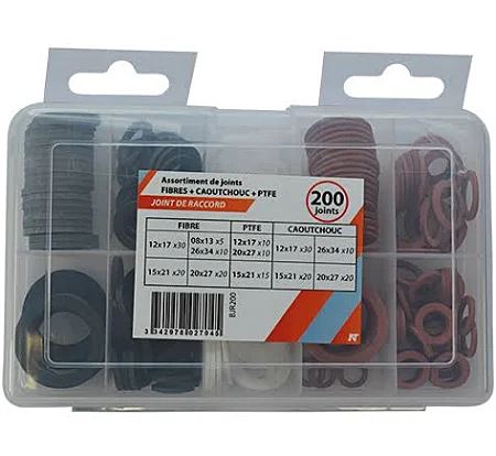 Coffret 200 joints : 85 fibre + 35 PTFE + 80 caoutchouc - NOYON THIEBAULT
