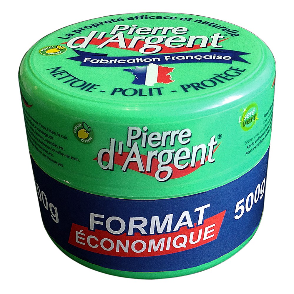 Nettoyant 100% naturel Pierre d'argent format économique 500g - LISERE VERT