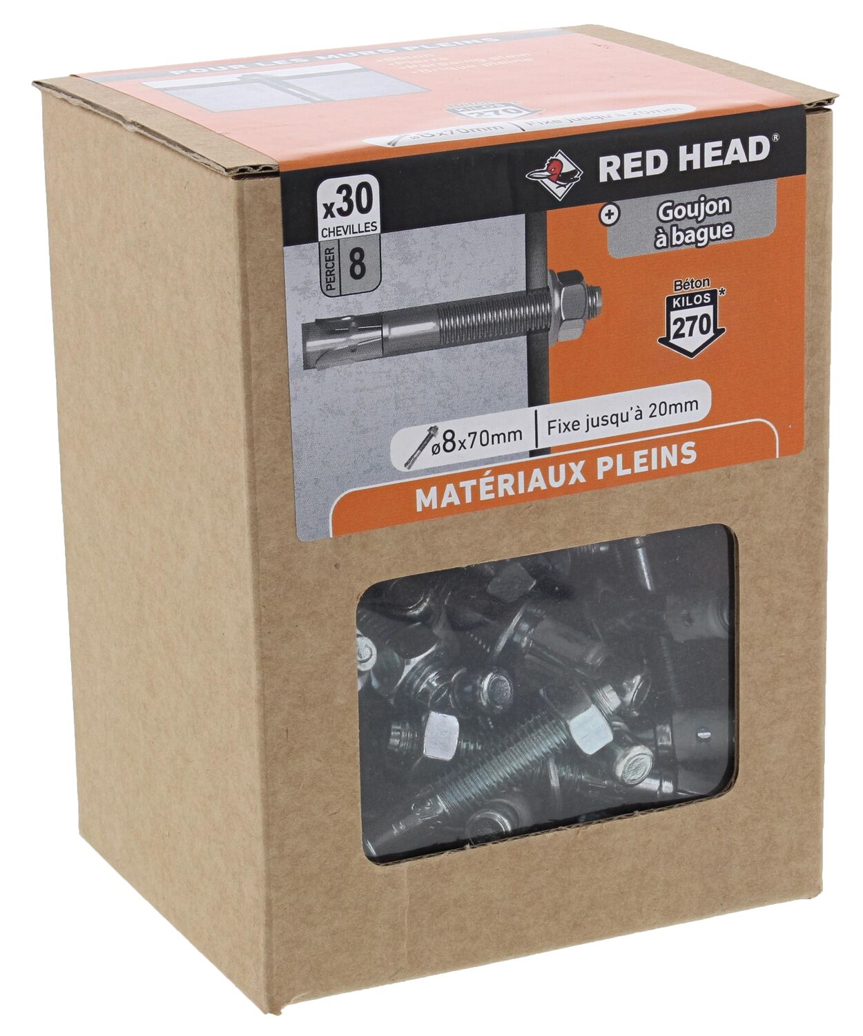 30 Chevilles ATX Ø8x70mm - RED HEAD