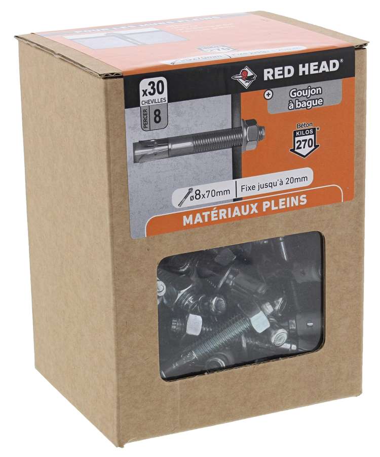 30 Chevilles ATX Ø8x70mm - RED HEAD