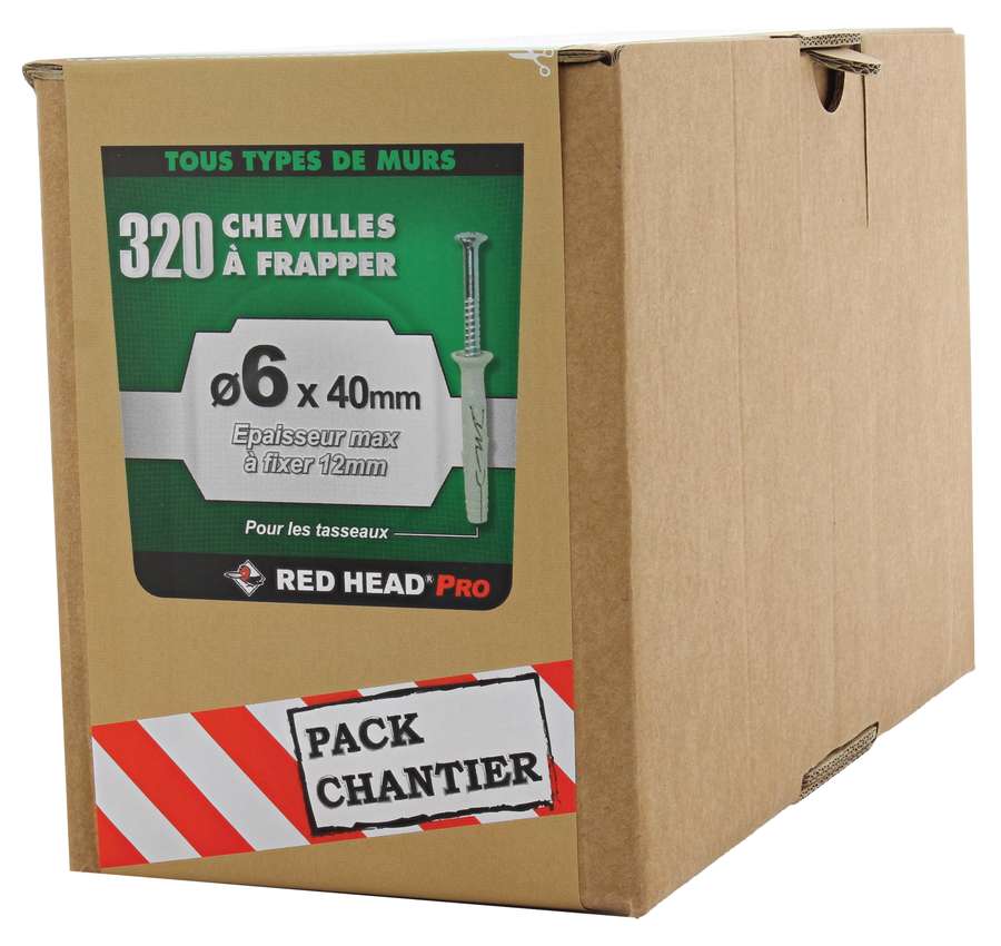 90 Chevilles Frapex M Ø6x40mm TF - RED HEAD 