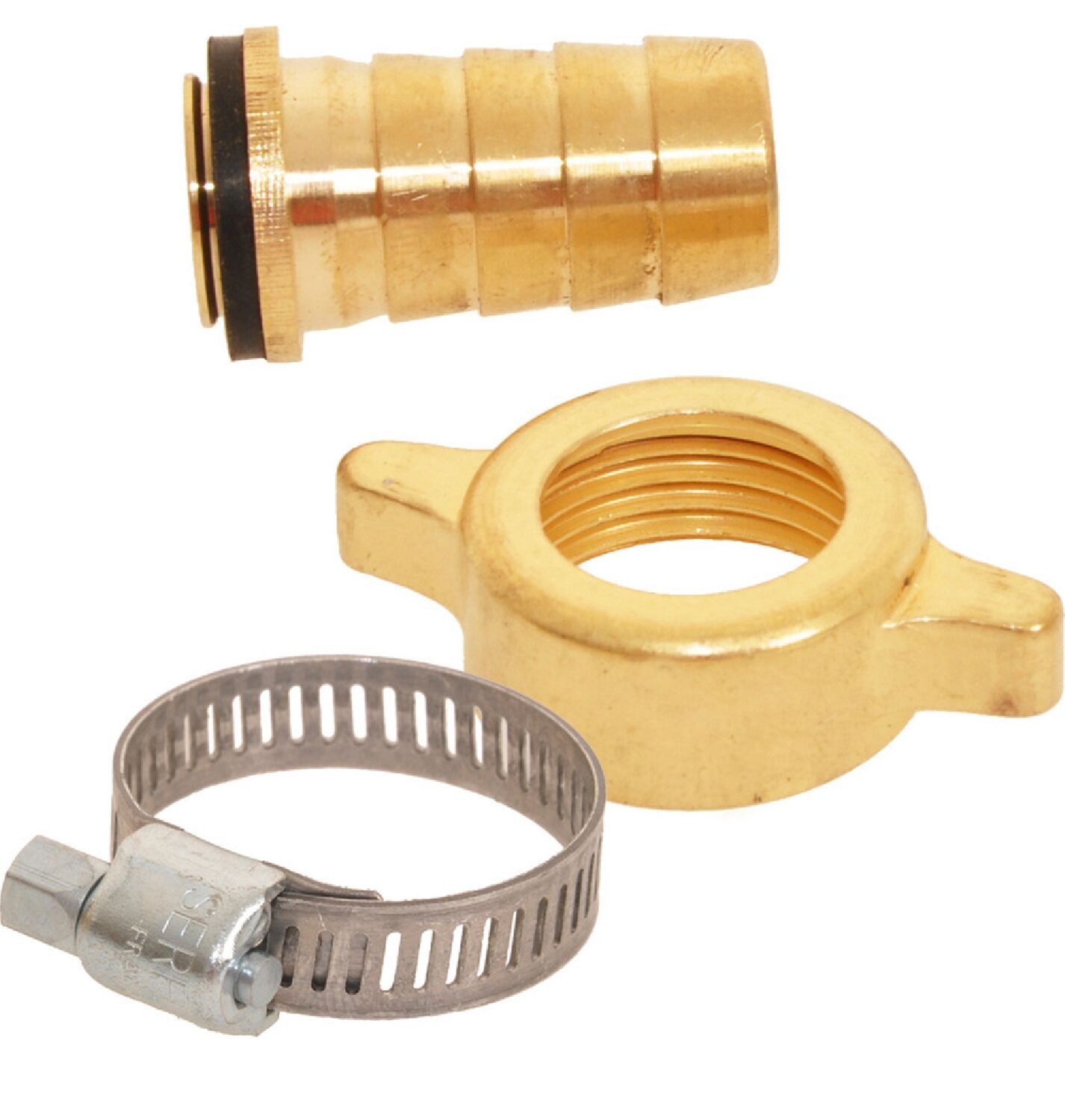 Raccord d'arrosage rapide 2 pièces laiton Ø25mm + collier 26x34
