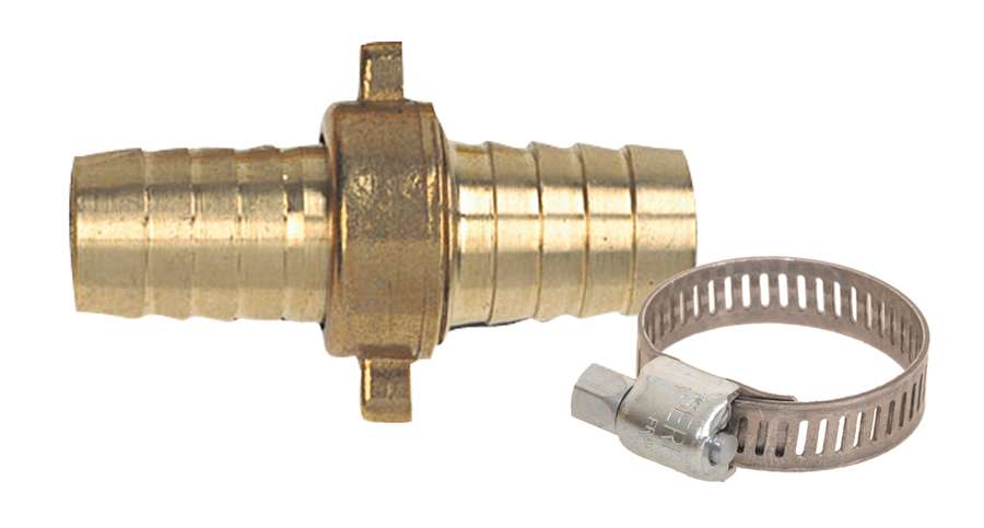 Raccord d'arrosage rapide 3 pièces laiton Ø15mm + 2 colliers 20x27