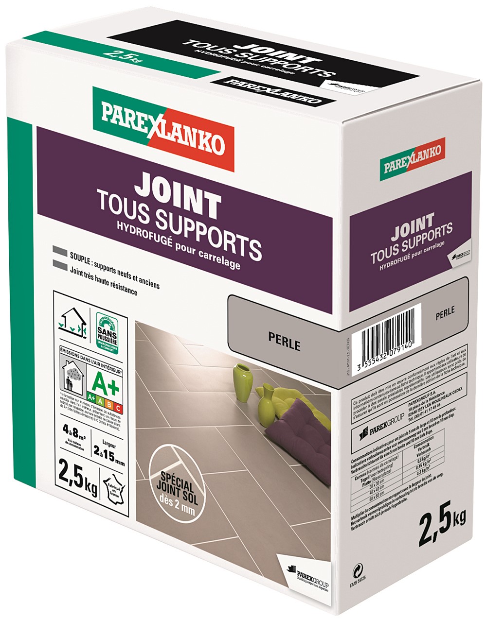Joint de carrelage Tous Supports blanc 2,5kg