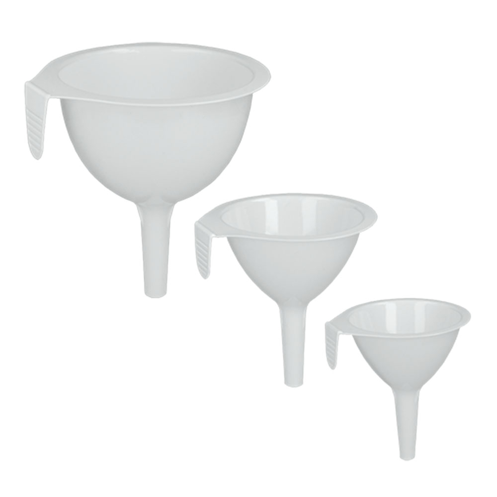 3 entonnoirs plastique Ø 7-9-11cm