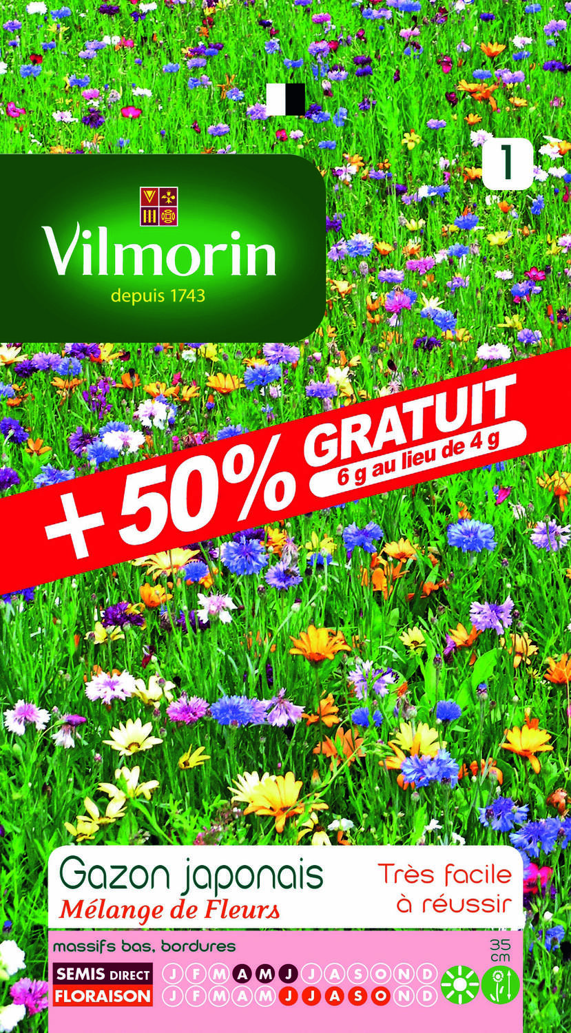 Graines Mélange de Fleurs Gazon Japonais - VILMORIN