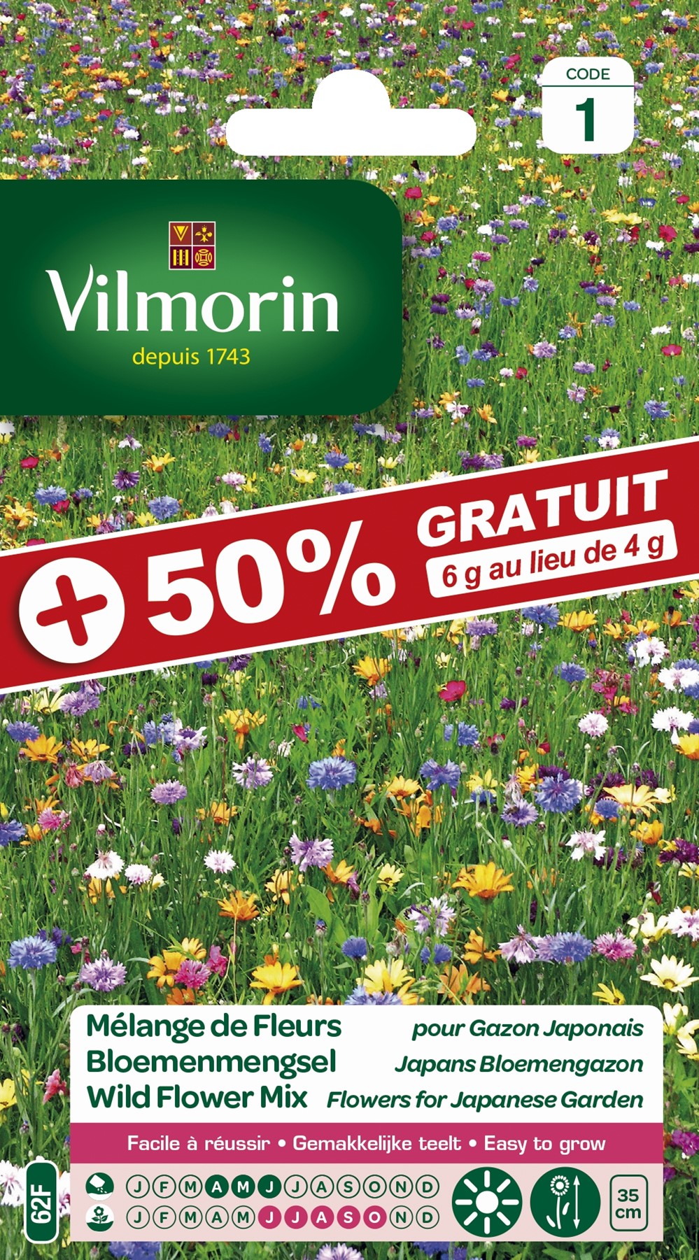 Graines Mélange de Fleurs Gazon Japonais - VILMORIN