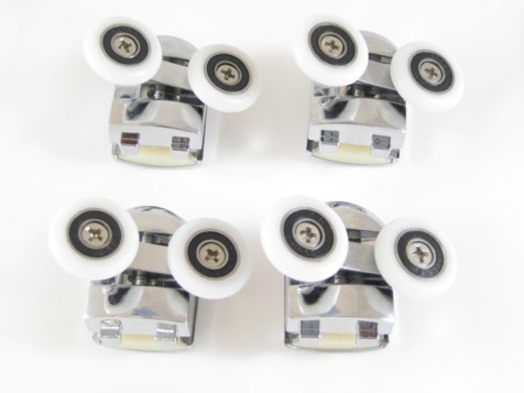 Lot de 4 roulettes doubles avec corps en métal/chromé, Ø 23 mm - AURLANE