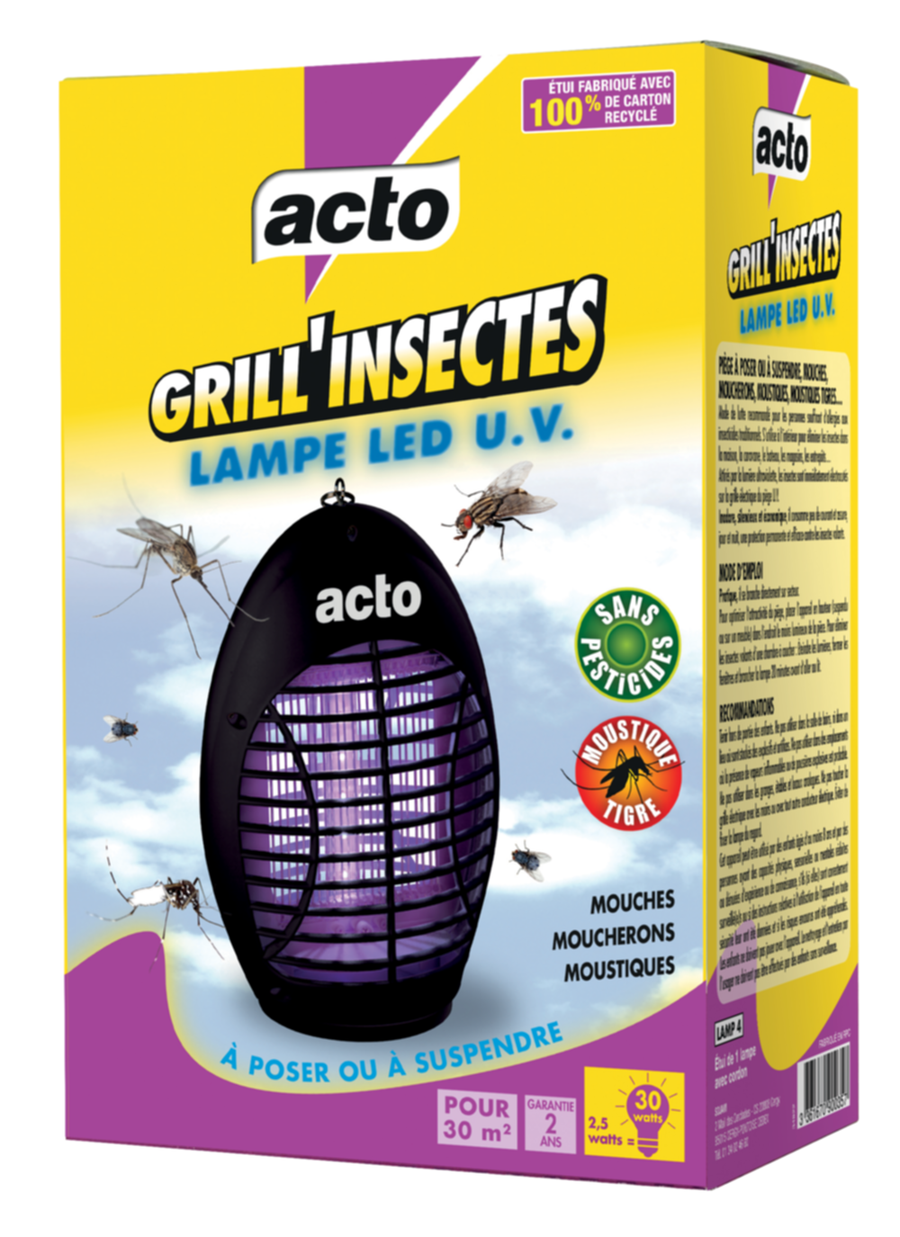 Grill insectes lampe LED UV - ACTO