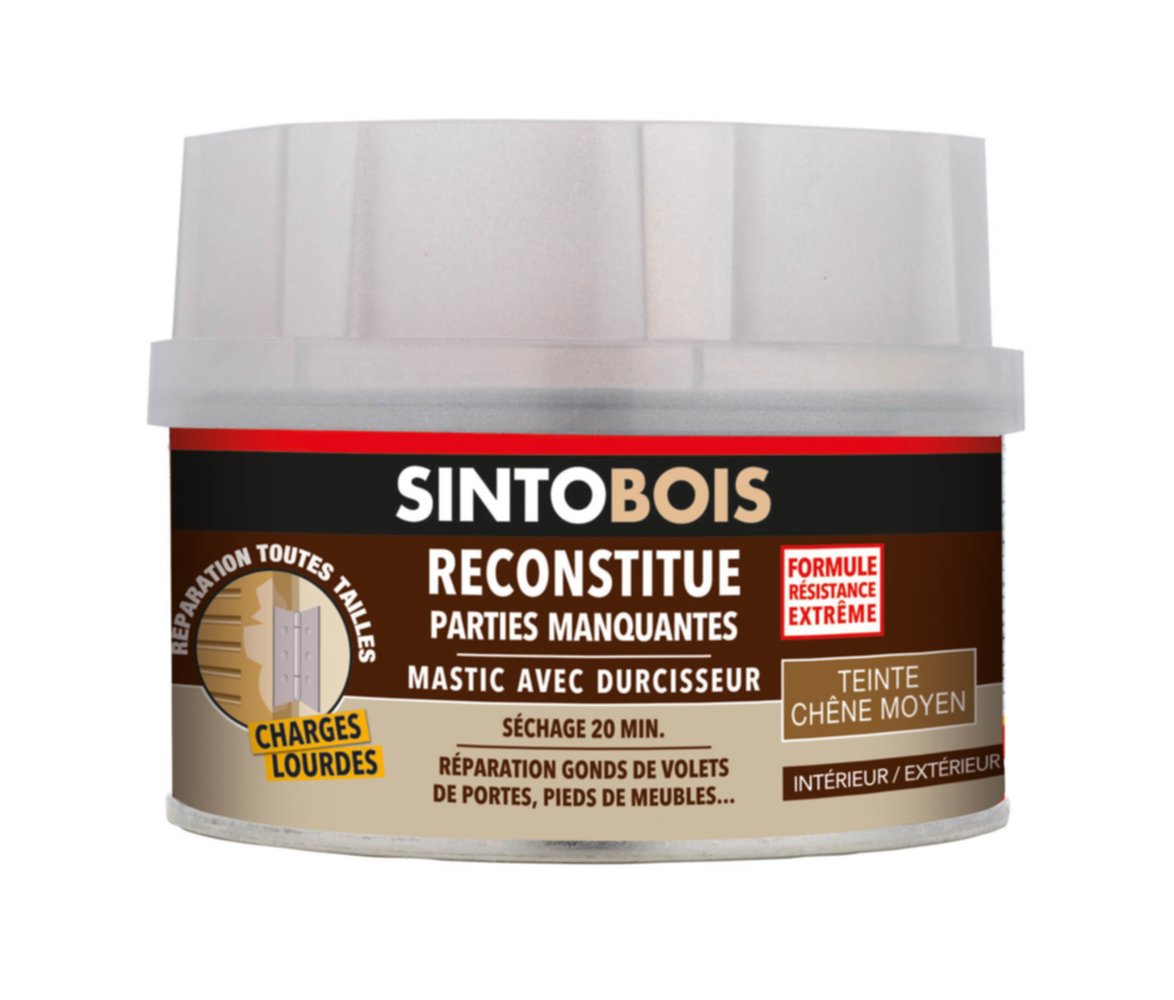 Mastic à bois avec durcisseur charges lourdes chêne moyen 170ml - SINTO