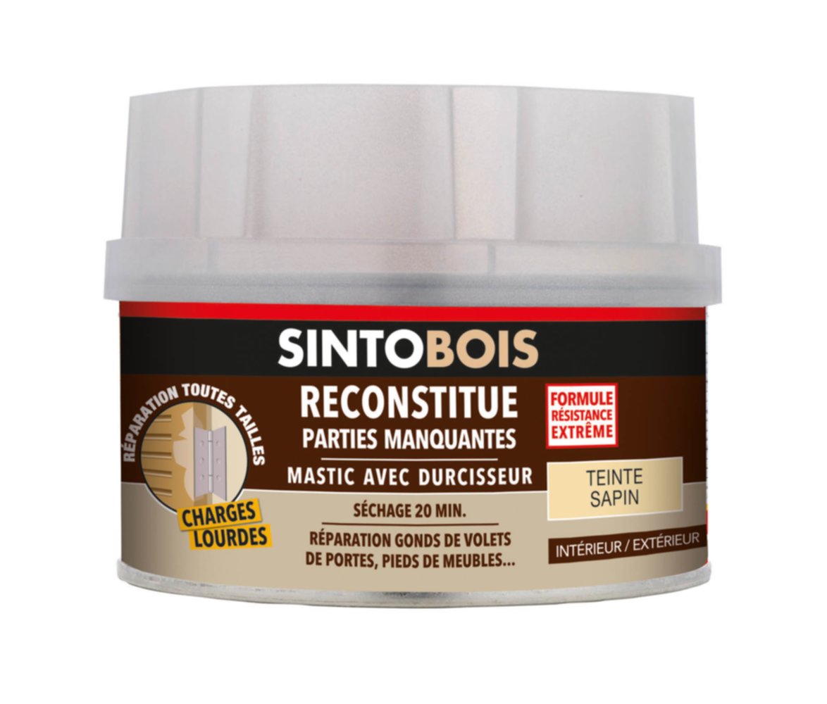 Mastic à bois avec durcisseur charges lourdes sapin 170ml - SINTO