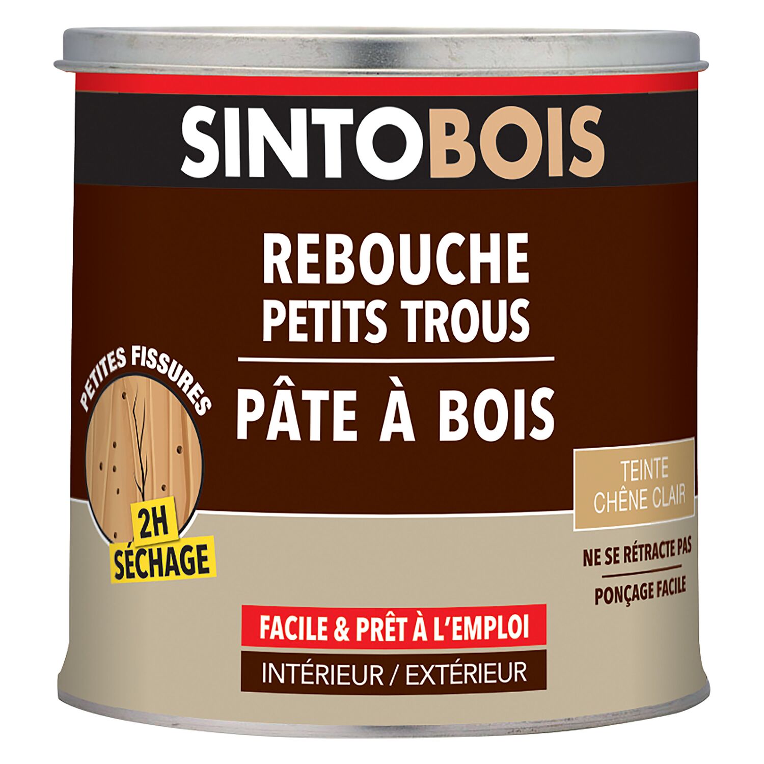 Pâte à bois Rebouche imperfections chêne clair 550ml - SINTO