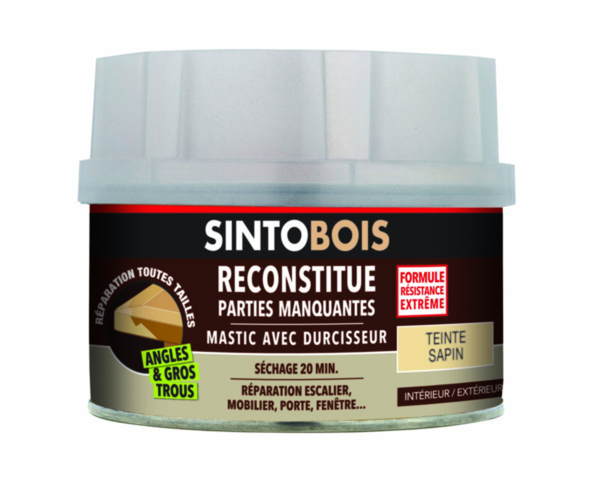 Mastic à bois avec durcisseur angles/gros trous sapin 500ml - SINTO