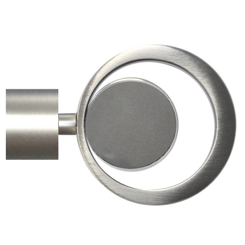Embout de barre à rideaux en métal cercle mix Ø28 chrome mat MOBOIS