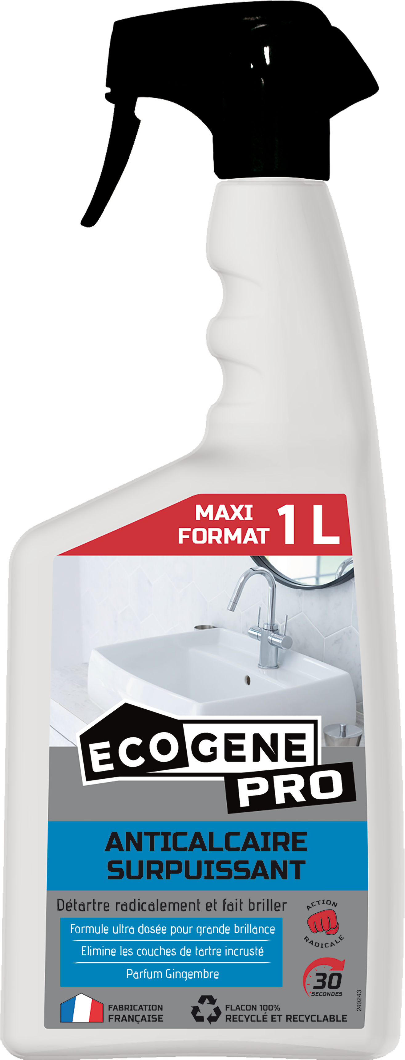 Nettoyant anti calcaire en pulvérisateur 1L - ECOGENE