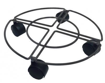 Support métal à roulettes rond Neptune anthracite Ø30cm - POETIC