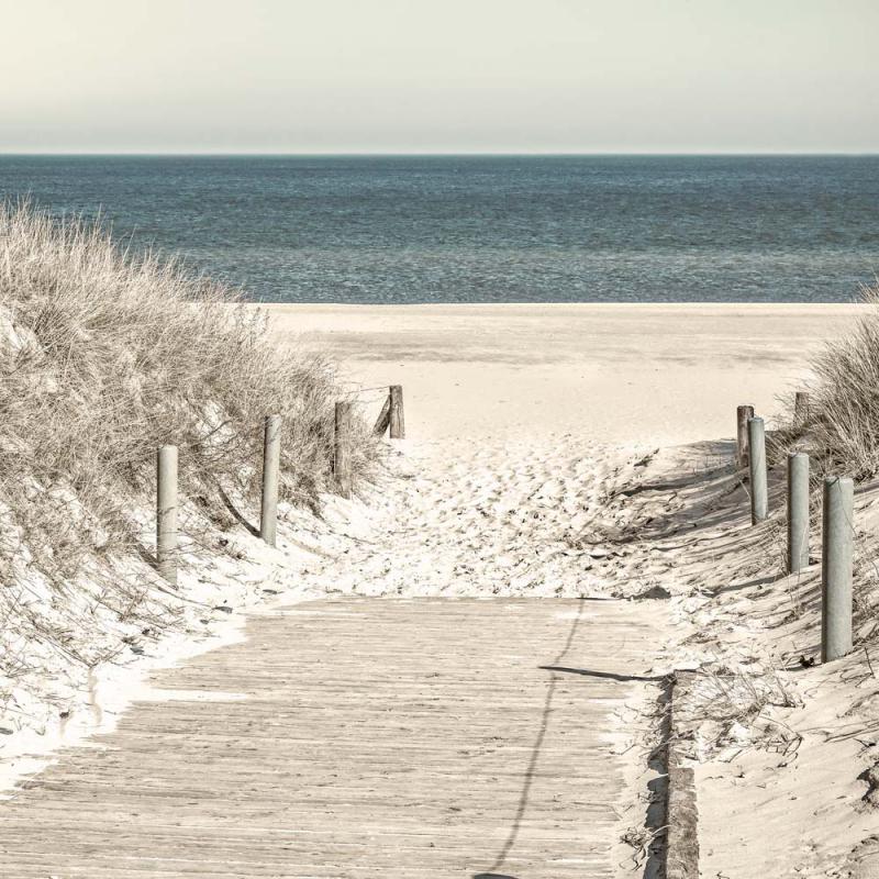 Toile descente vers la plage 30x30cm