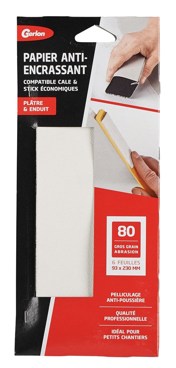 Set de 6 feuilles 93 x 230 mm AE gris grain 80 - GERLON