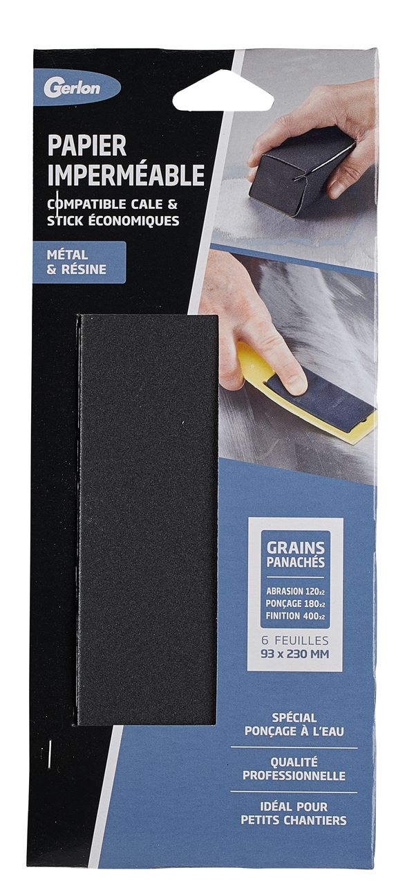 Pochette 6 feuilles impermeabl 93x230 panachés GERLON