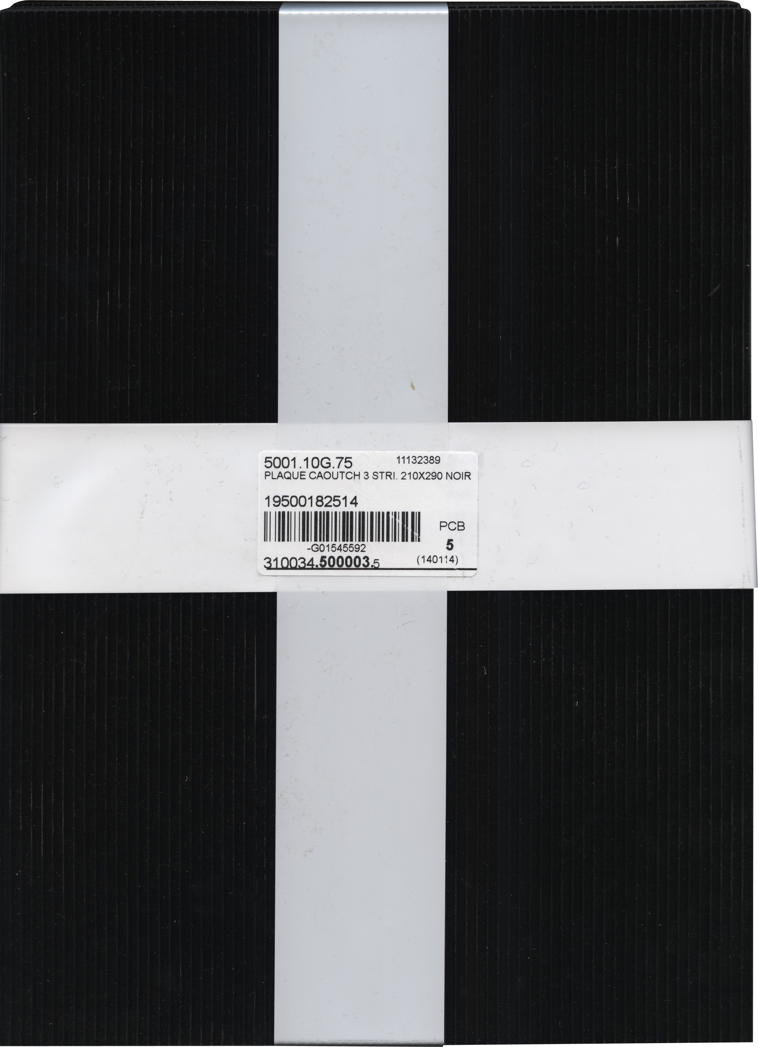 Plaque striée 3mm noir 210x290mm