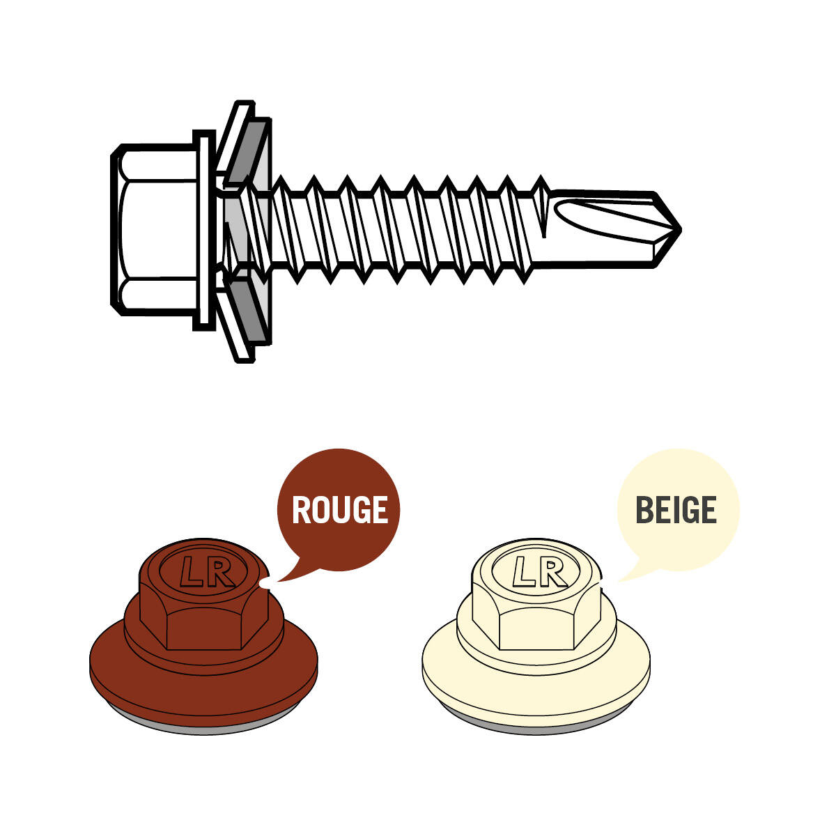 Kit Fixations 25 vis 4,9x35mm Rouge Beige - BACACIER