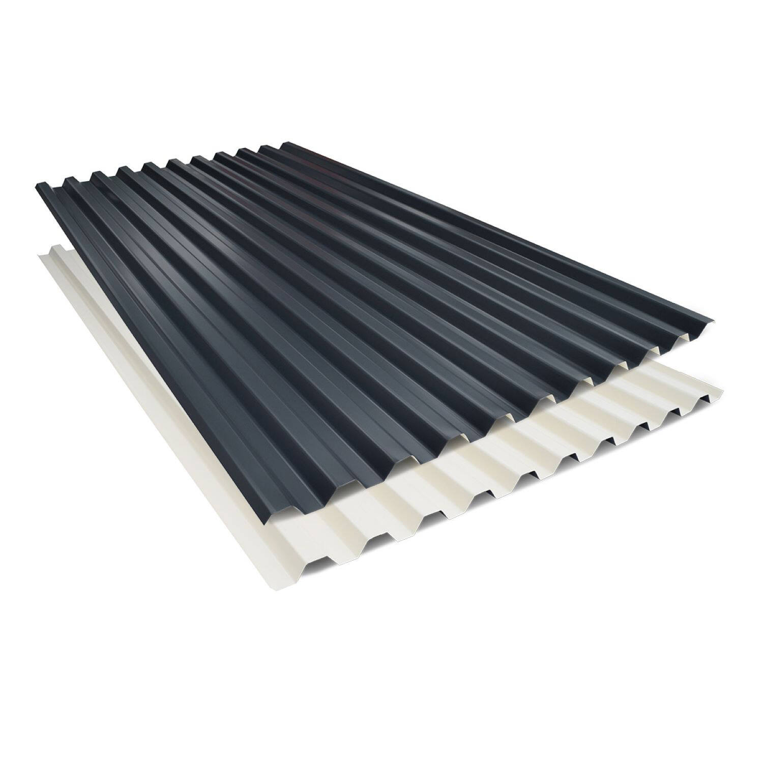 Tôle biface Anthracite 7016 / beige 1015
