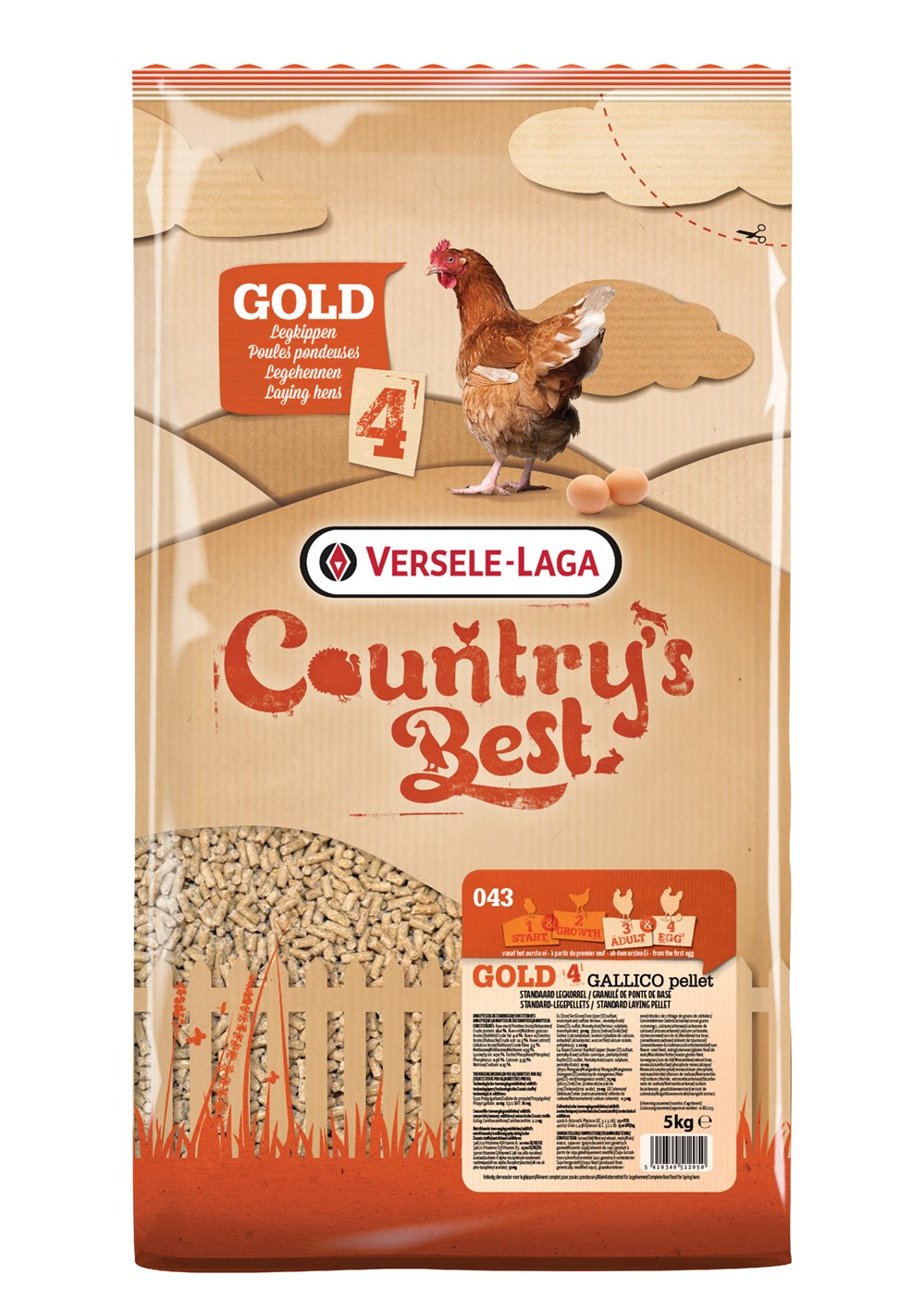 Alimentation poule pondeuse Gold  4 Gallico Pellet 5kg - COUNTRY'S BEST