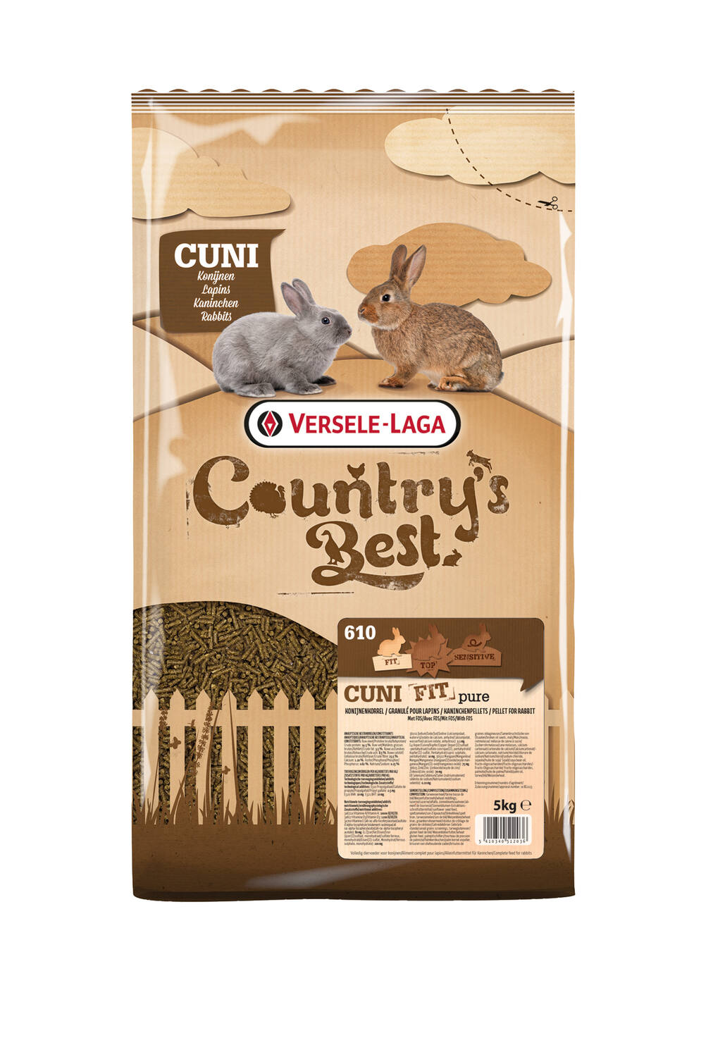 Alimentation lapin Cuni Fit Pure 5kg - COUNTRY'S BEST